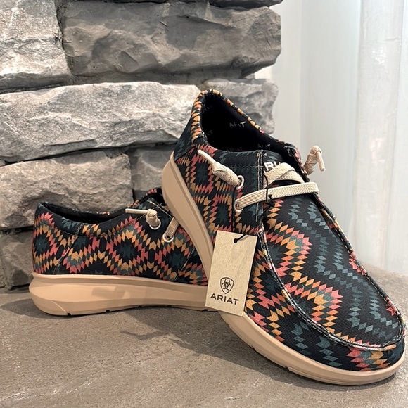Ariat Hilo Blue Aztec Lightweight,flexible FLX Foam sole,stretch laces,Western